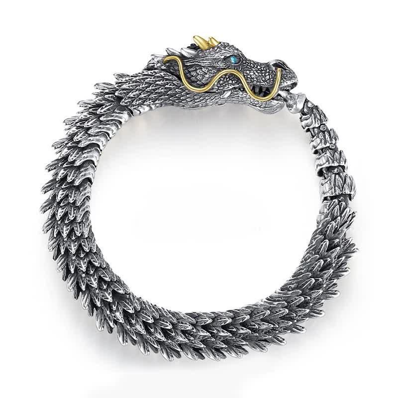 Bracelet chaîne porte-bonheur et protection fait main avec dragon nordique