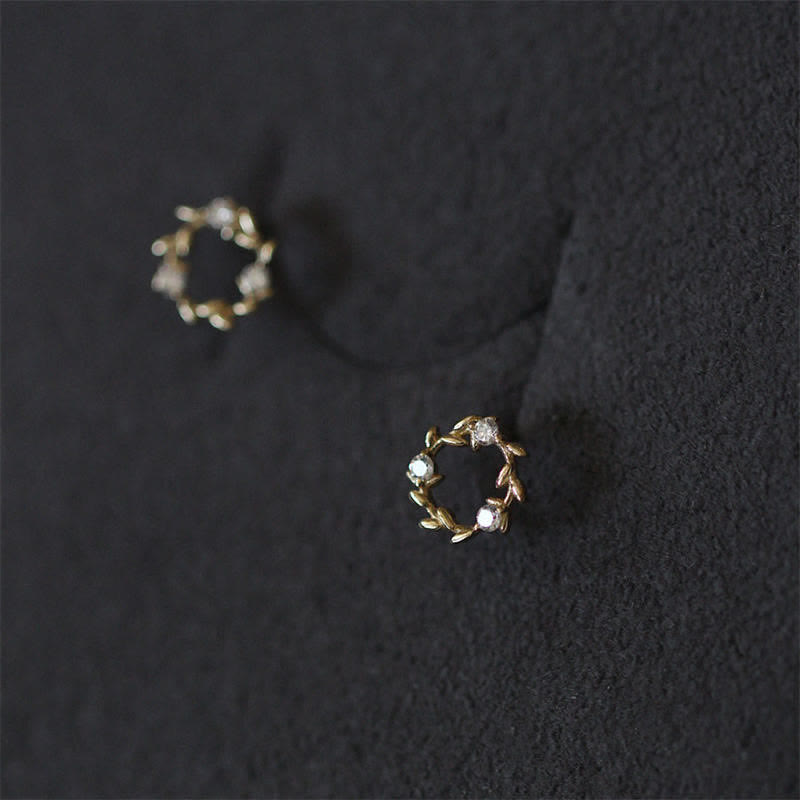 Boucles d'oreilles spirituelles en argent sterling 925, petite couronne de fleurs bénies