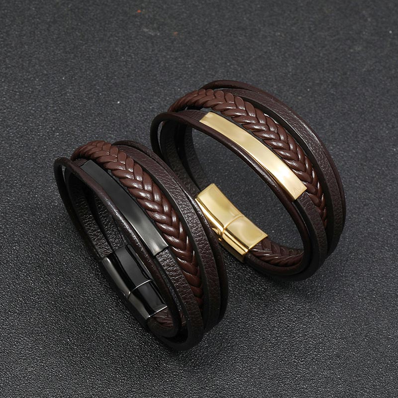 Bracelet porte-bonheur en acier titane | Équilibre spirituel unisexe
