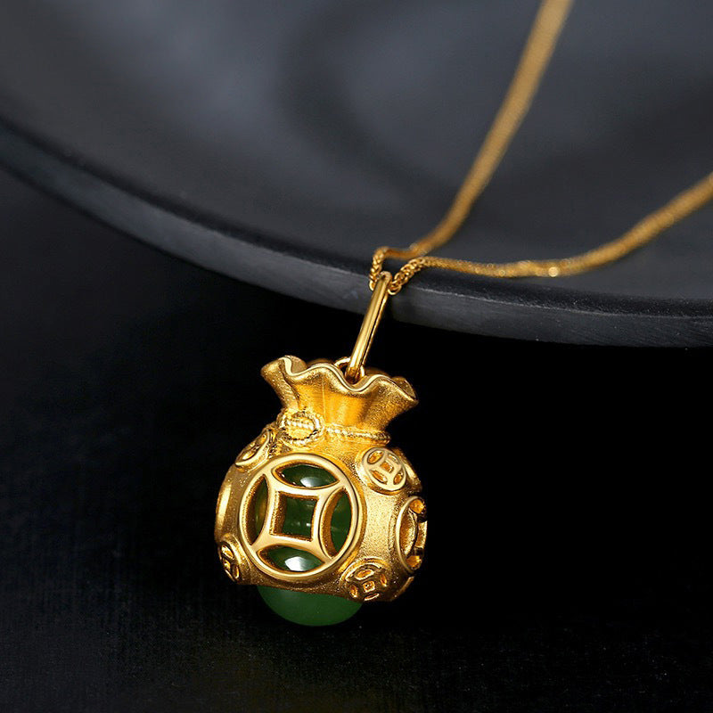 Collier pendentif en jade Feng Shui de bon augure pour la chance et la guérison