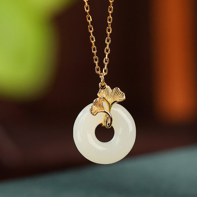 Collier Boucle de la Paix en Jade Hetian | Argent sterling | Équilibre de la Prospérité