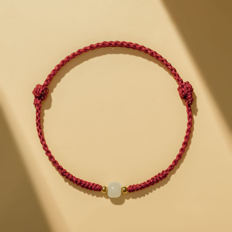 Bracelet d'abondance en perles de jade porte-bonheur fabriqué à la main