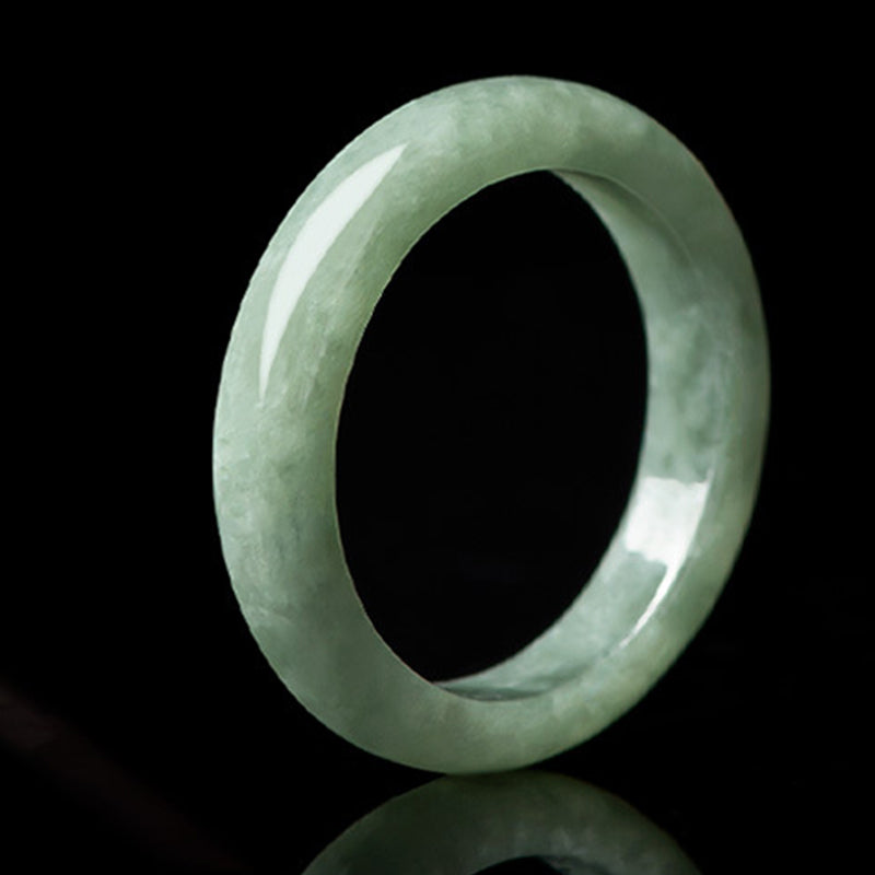 Bague de prospérité et d'abondance en jade naturel | Tailles 16-21 mm
