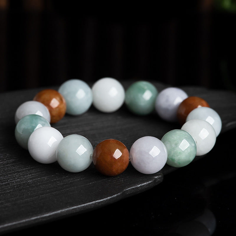 Bracelet de protection et de guérison en jade naturel avec 15 perles