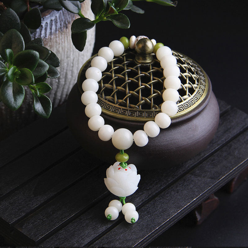 Bracelet Bodhi Seed Lotus 8 mm pour la chance et l'illumination