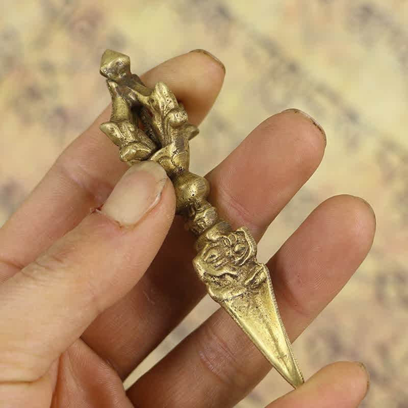 Décoration de méditation tibétain en cuivre Vajra Dorje 8,5 cm