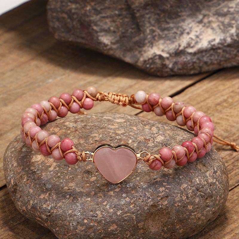 Rhodonite Heart Healing Bracelet | Love & Compassion Energy
