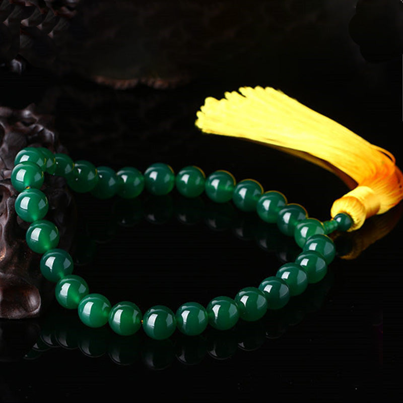 Green Agate Wrist Mala 10mm | Power & Success Bracelet