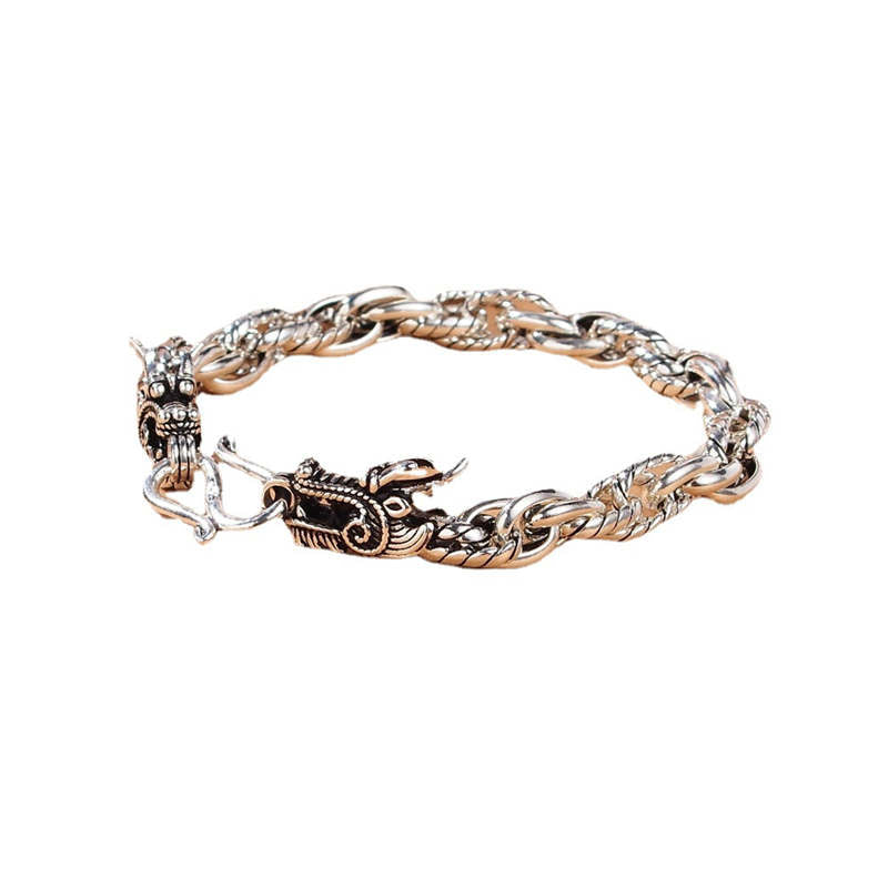 Bracelet de protection dragon en argent sterling 925