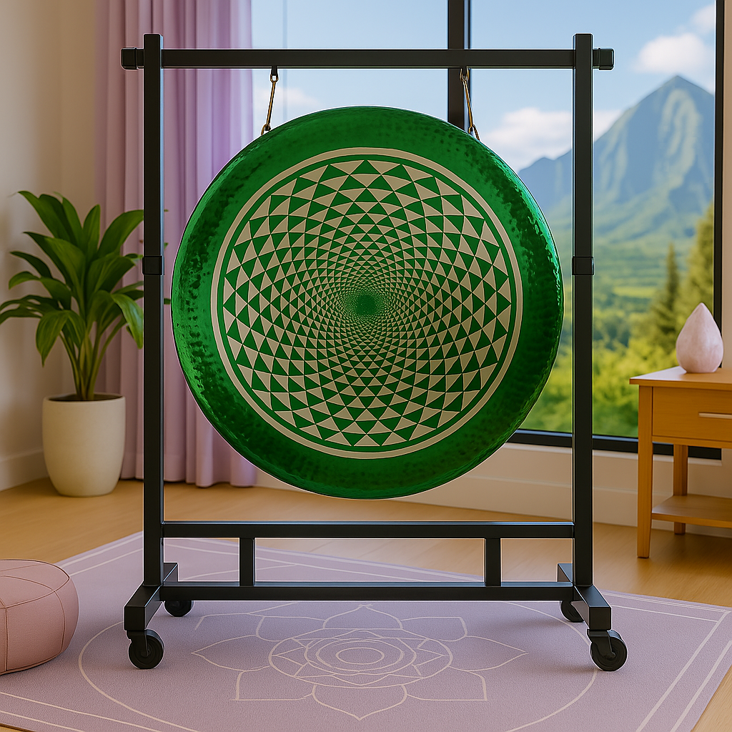 Instrument de gong à géométrie verte pour la guérison par le son