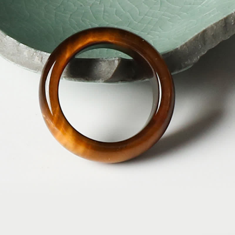 Bague unisexe en œil de tigre pour plus de force et de protection (16-21 mm)
