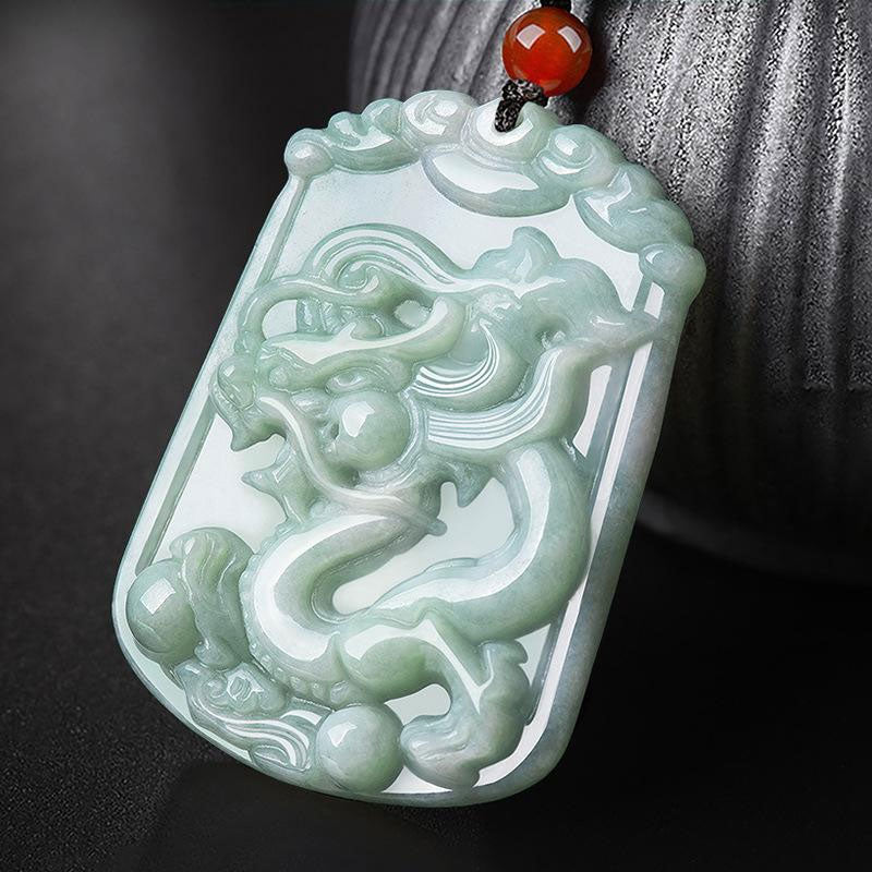 Collier unisexe en jade avec 12 pendentifs du zodiaque chinois pour l'abondance