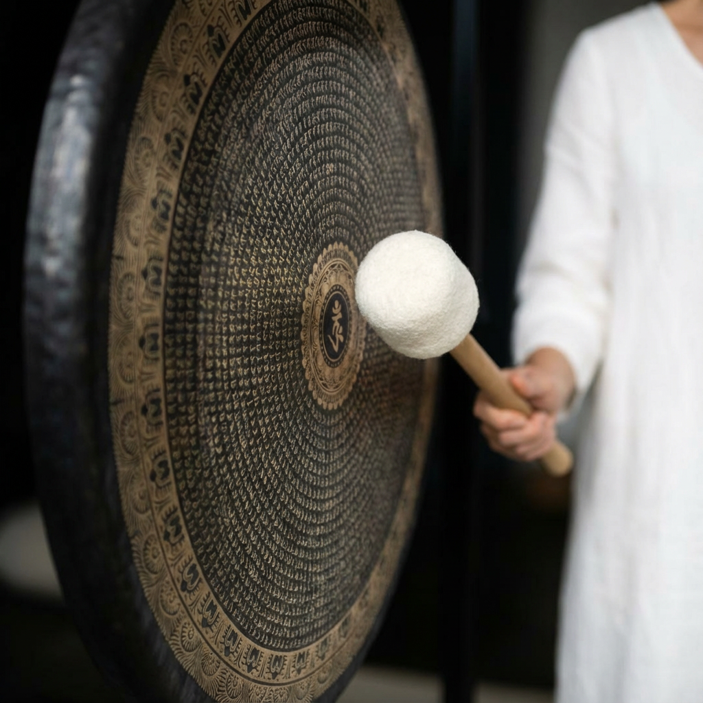 Instrument Chau Gong ancien de 18 à 36 pouces avec motifs