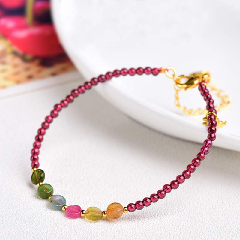 Bracelet de cheville de protection en tourmaline grenat pour l'équilibre