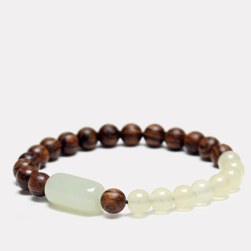 Bracelet Mala Chance Abondance en Jade et Bois de Santal 8 mm