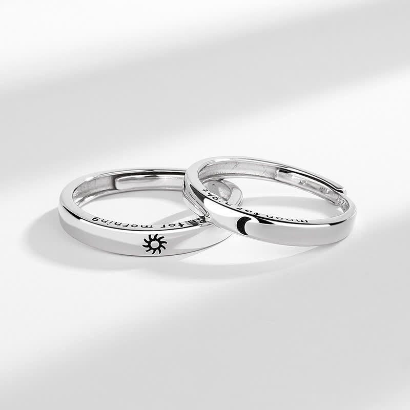Bague de couple Yin Yang réglable en argent sterling 925