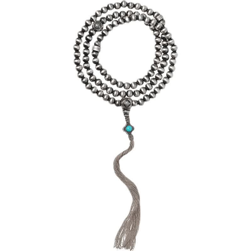 Bracelet de confiance en argent sterling avec 108 perles Mala et agate rouge turquoise