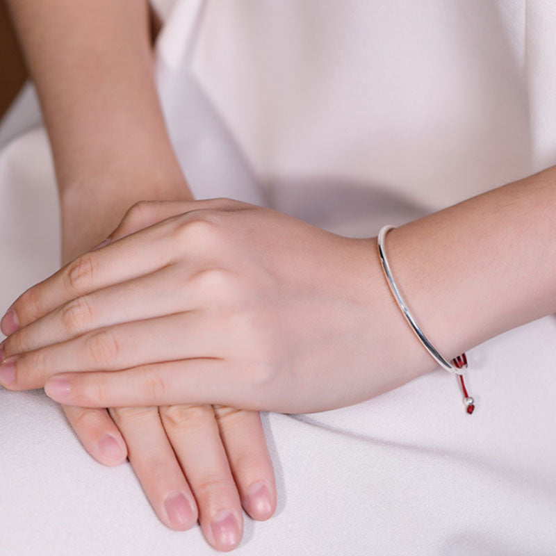 Bracelet de guérison en argent sterling 925 avec cordon rouge pour une protection spirituelle