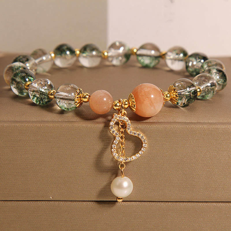 Bracelet de confiance en cristal fantôme vert pour la croissance