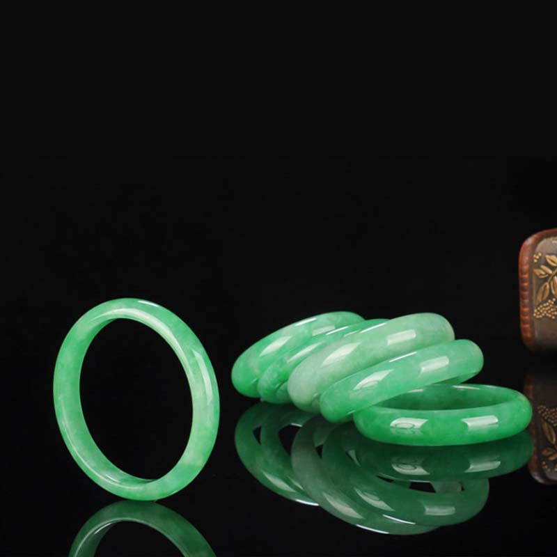 Bracelet jonc en jade 58 mm pour l'abondance et la protection