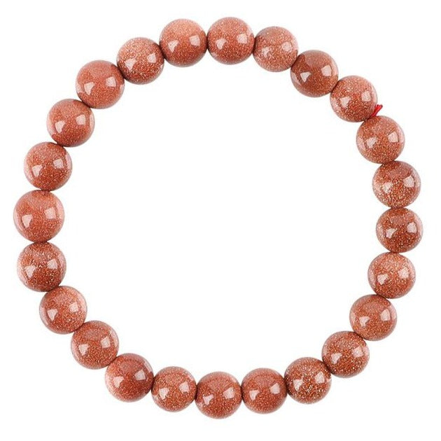 8-10mm Gold Sandstone Spiritual Bracelet for Protection & Healing