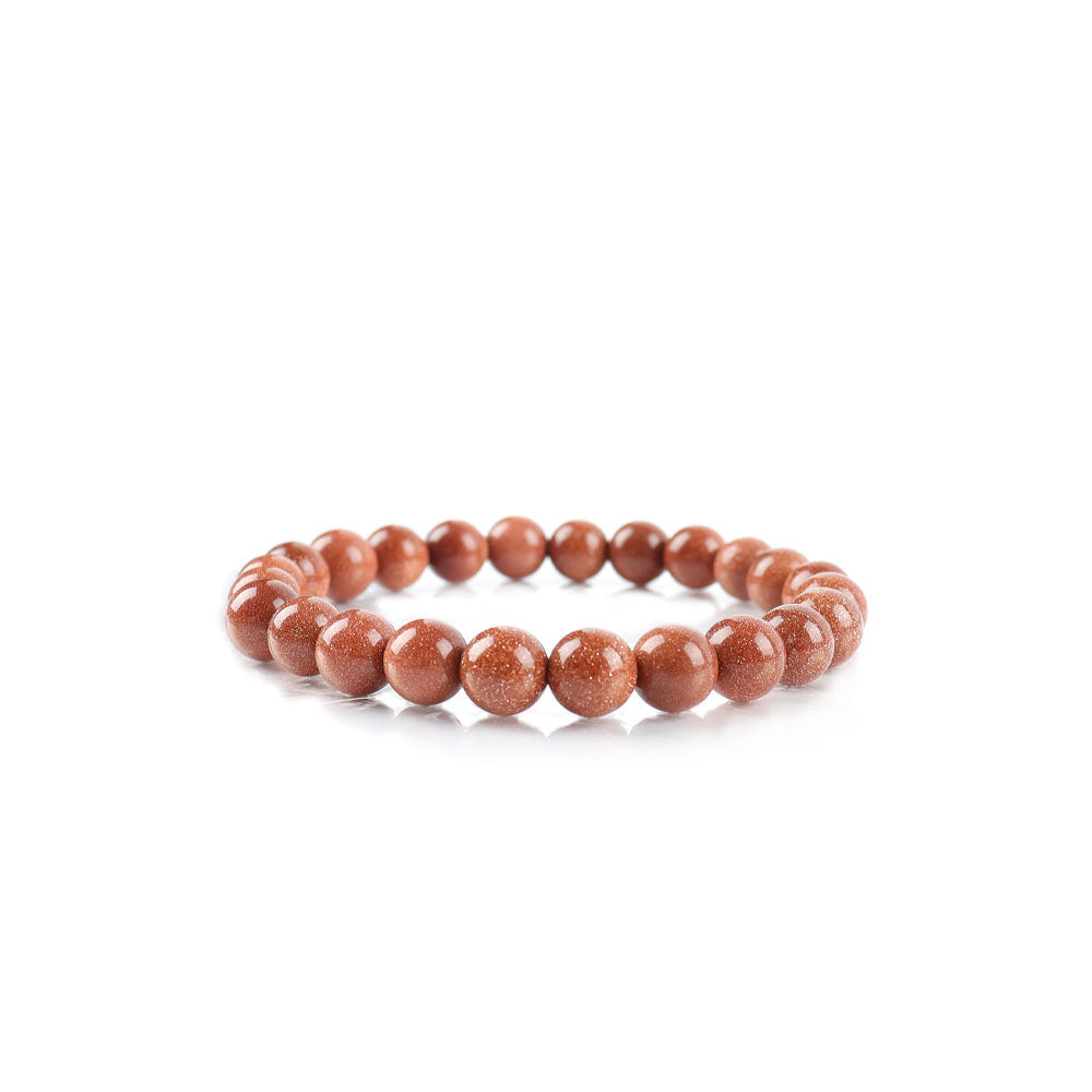 8-10mm Gold Sandstone Spiritual Bracelet for Protection & Healing