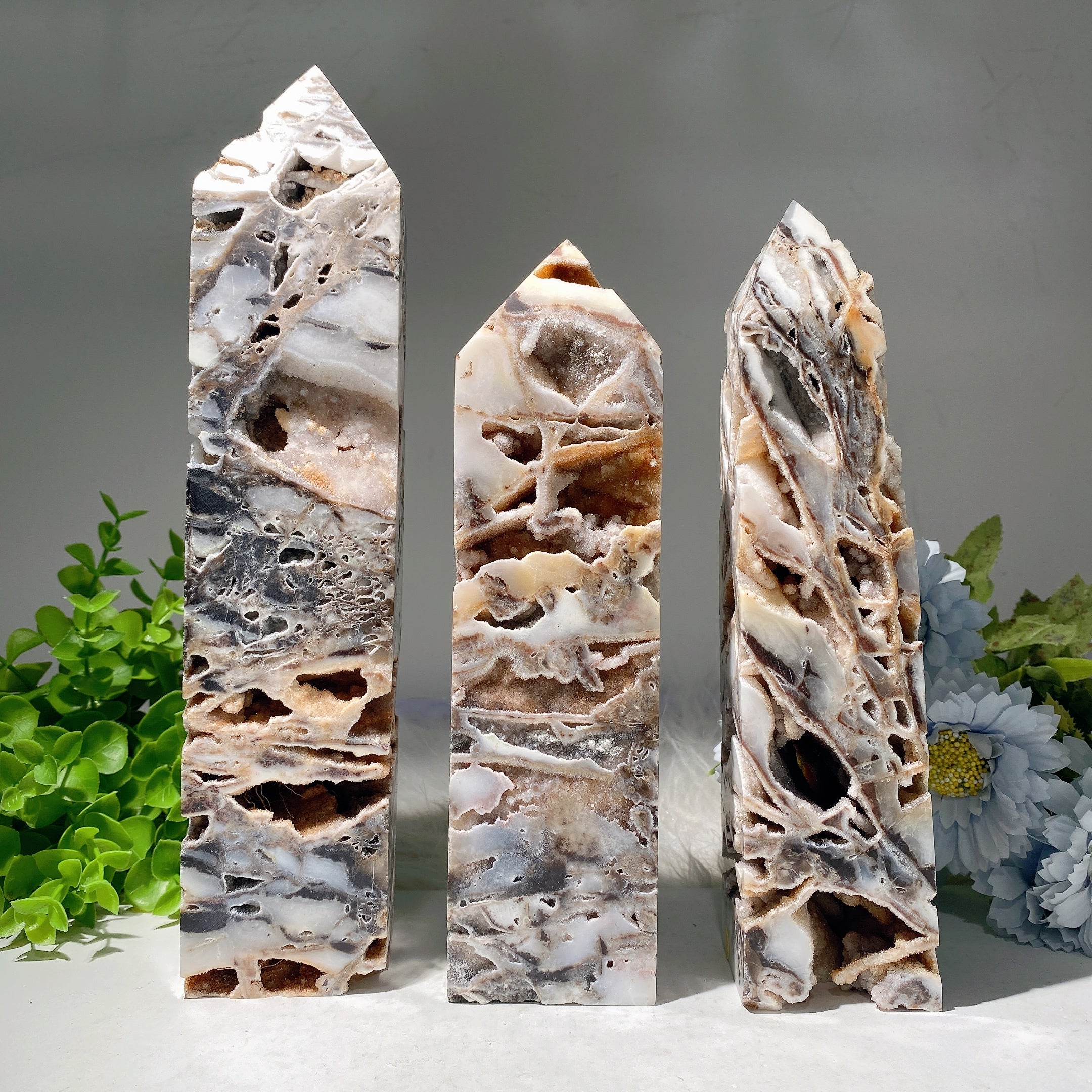 8-12 inch Druzy Zinc Crystal Tower for Healing & Energy
