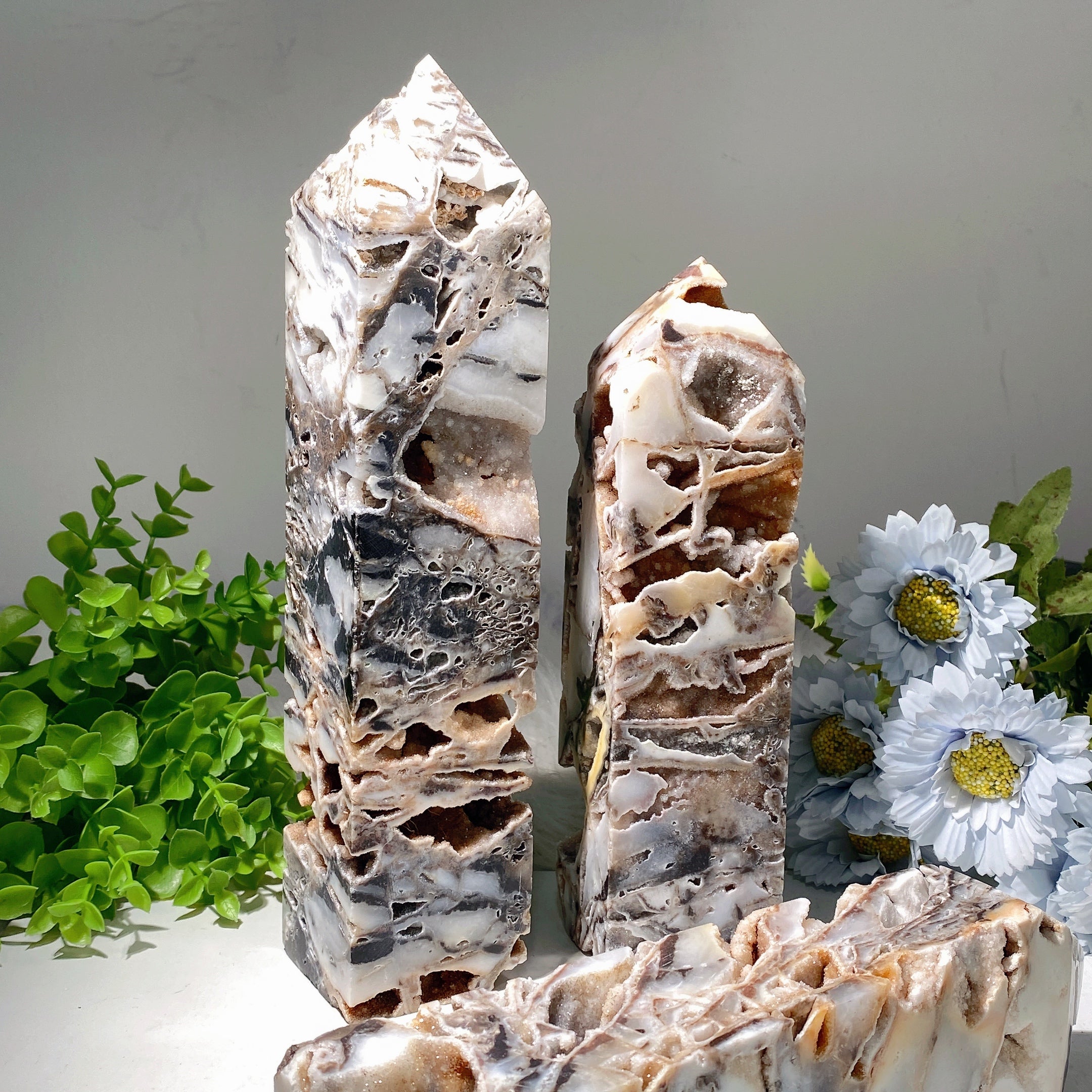 8-12 inch Druzy Zinc Crystal Tower for Healing & Energy