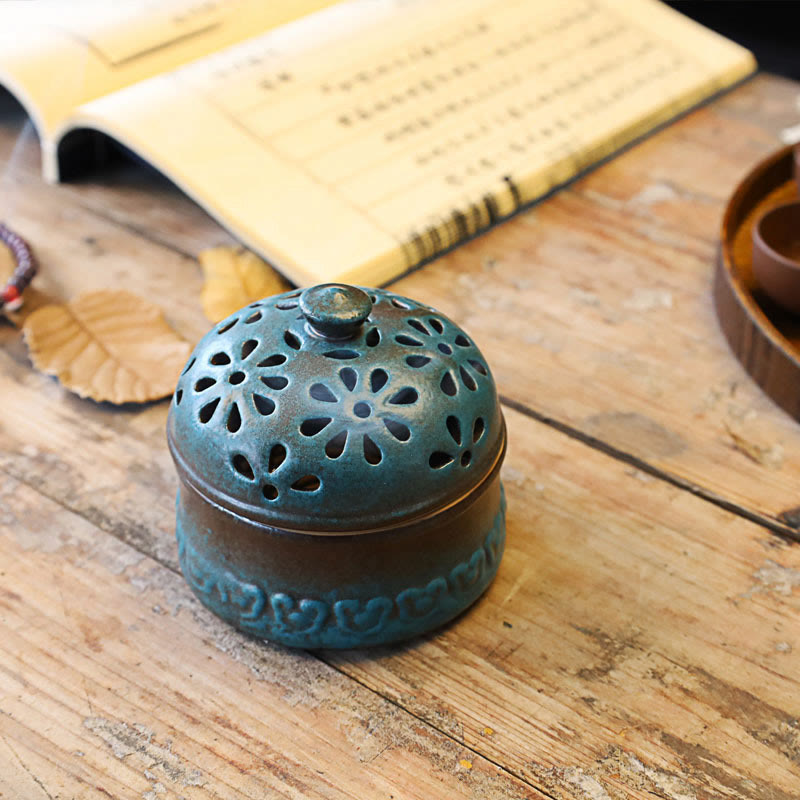 Brûleur d'encens en céramique de 8,5 cm pour la méditation et la relaxation