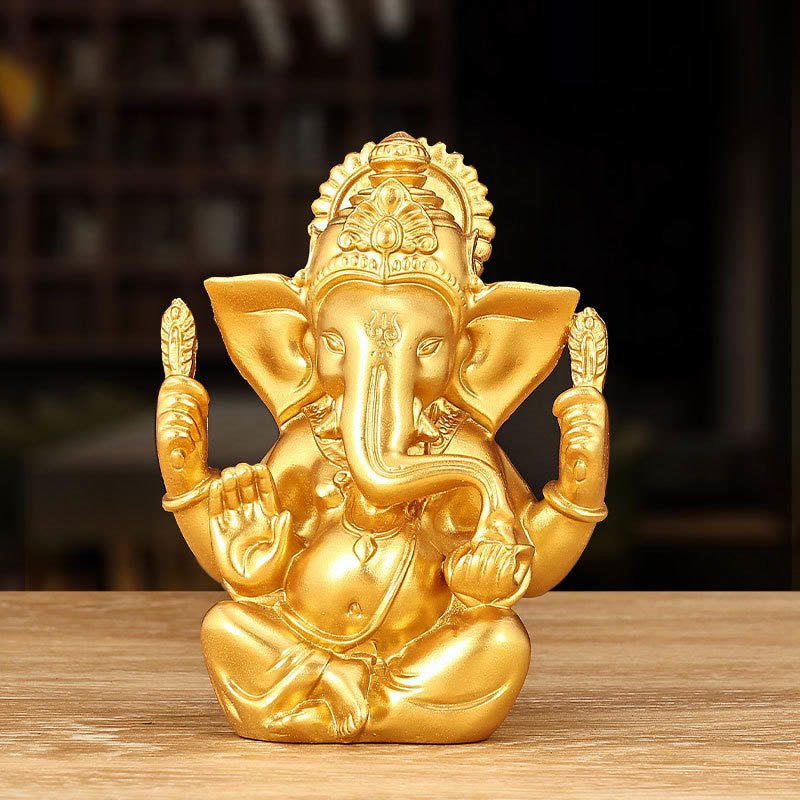 Statue de Ganesh dorée de 8,5 cm pour la transformation spirituelle de la maison