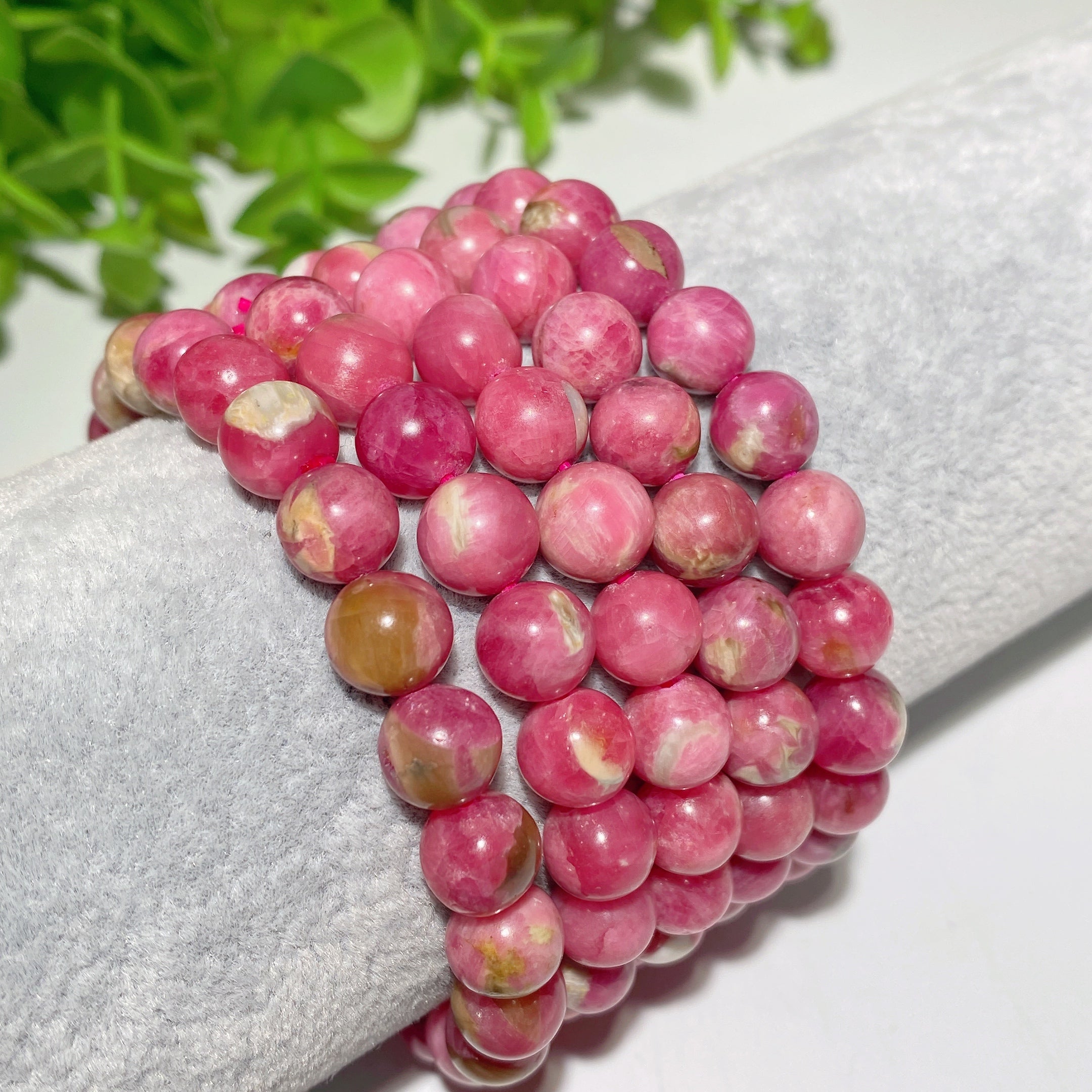 Bracelet de guérison et de protection en rhodochrosite de 8,5 mm