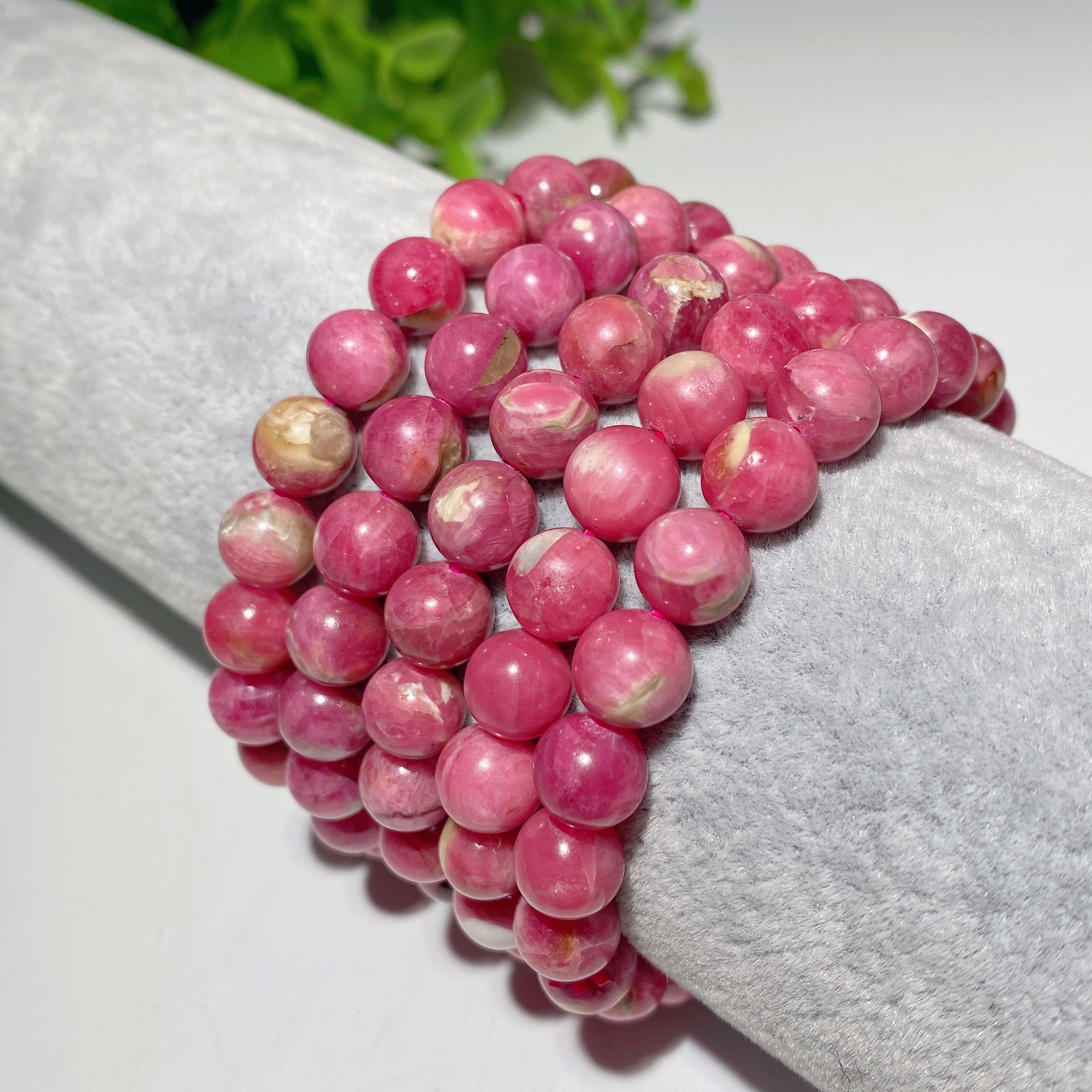 Bracelet de guérison et de protection en rhodochrosite de 8,5 mm