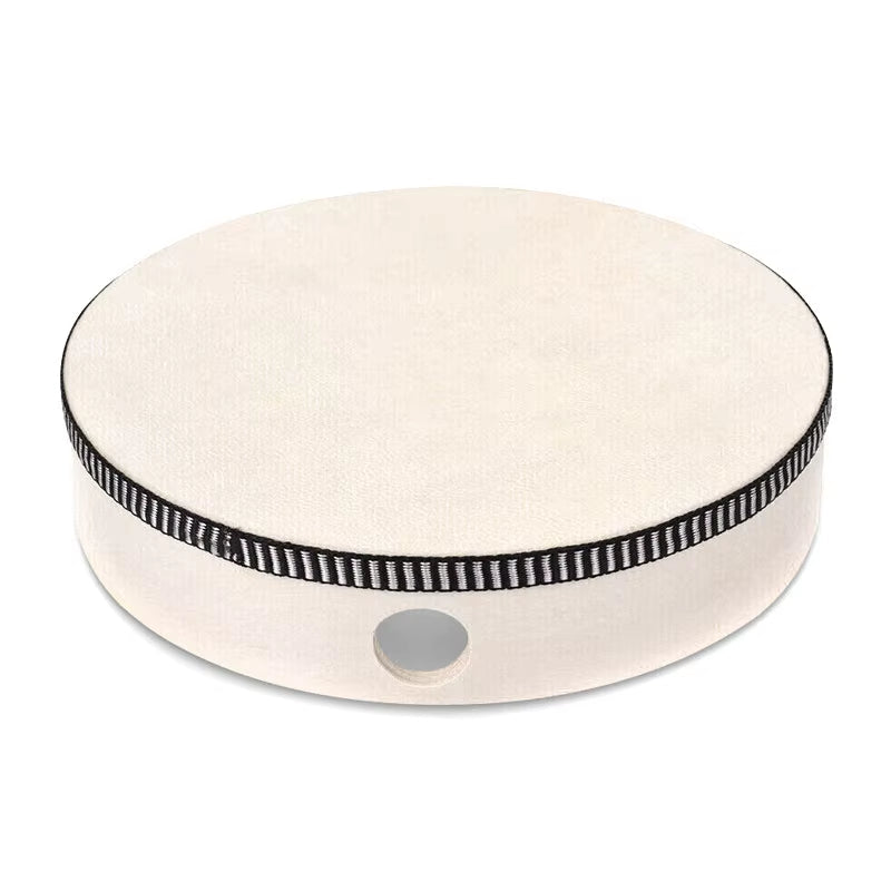 White circular platform with black striped band on 8-Inch Wooden Frame Drum for Kids