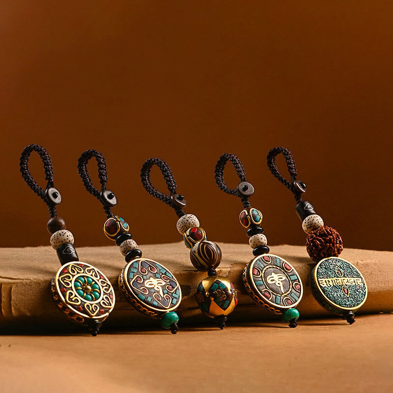 Om Mani Padme Hum Bodhi Seed Peace Porte-clés Charm