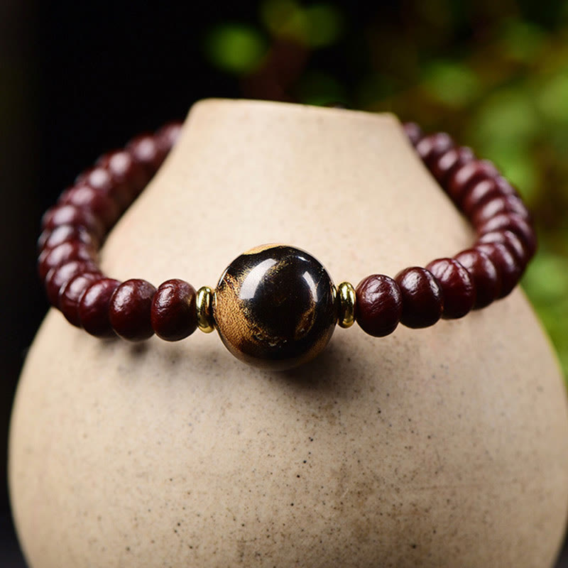 Bracelet d'harmonie spirituelle en graines de Bodhi violettes de 8 mm