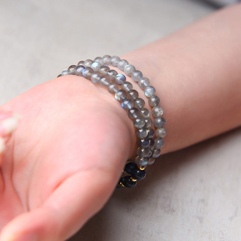 Bracelet de guérison calme en pierre de lune et lazurite pour une énergie positive