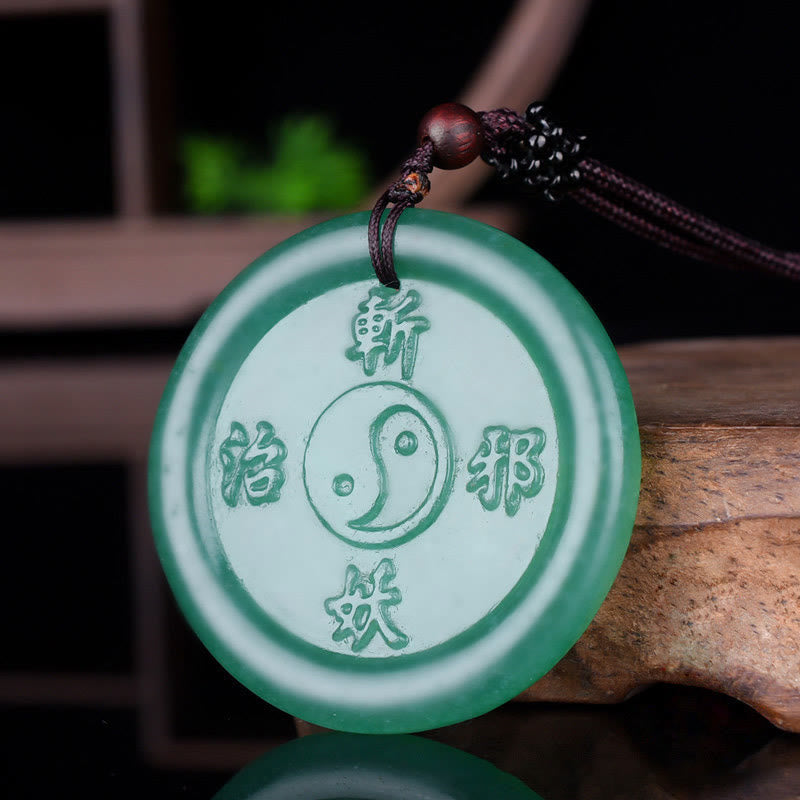 Collier d'équilibre Yin Yang en aventurine verte pour la chance