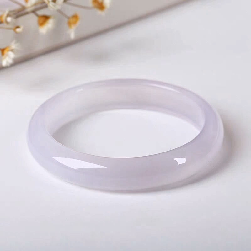 Purple Jade Protection Bracelet Bangle 55-56mm Calm Soothing