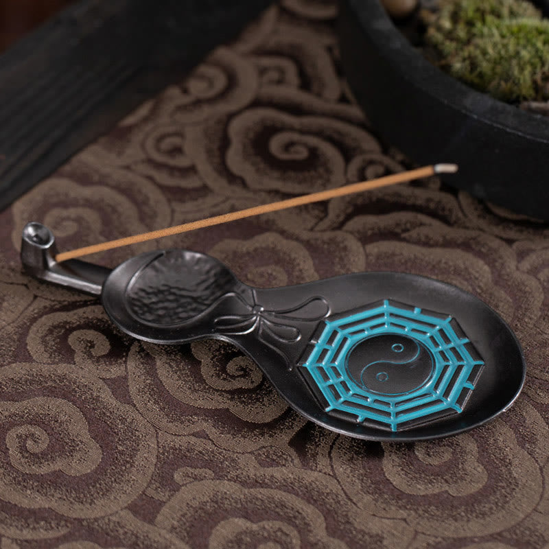 Brûleur d'encens Yin Yang Bagua en cuivre, décoration 13.8cm