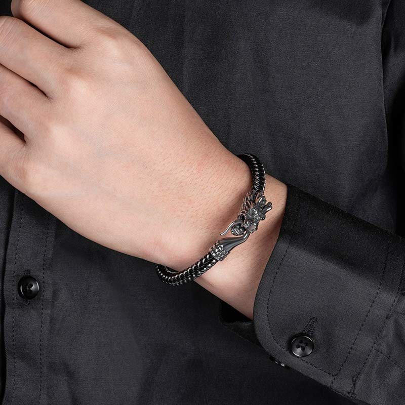 Titanium Steel Dragon Protection Luck Bracelet