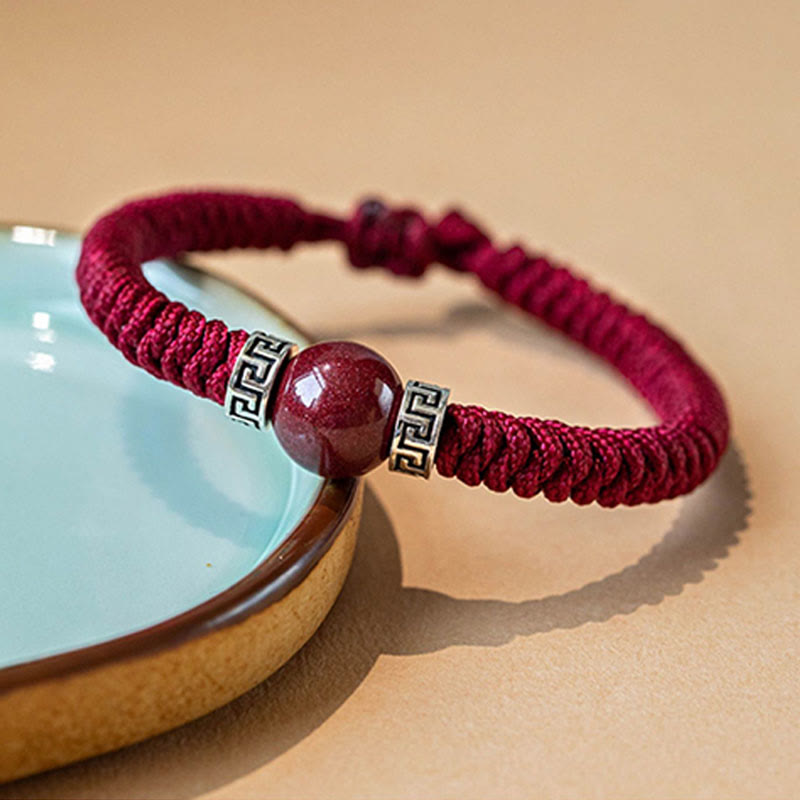 Bracelet cinabre pour homme, perles de 12 mm | Argent sterling Calme