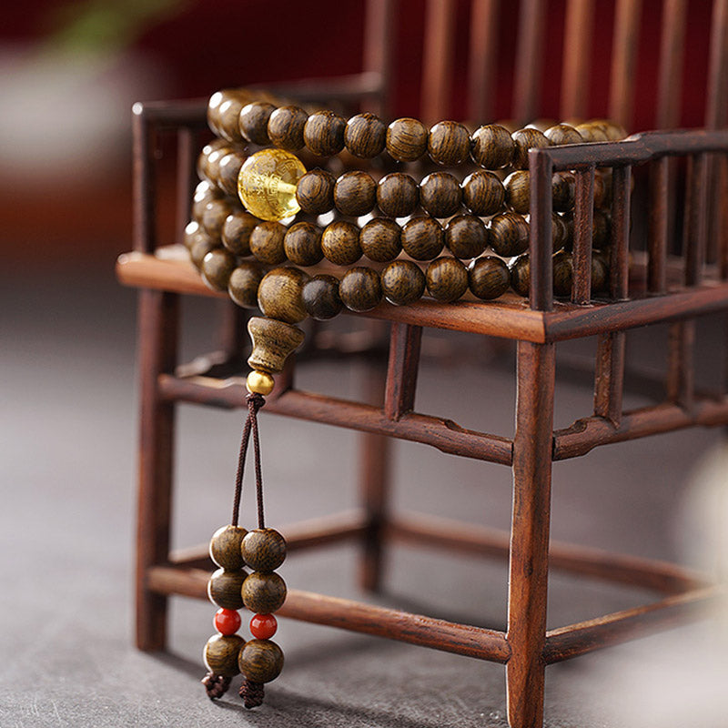 108 Beads Agarwood Strength Meditation Dragon Bracelet