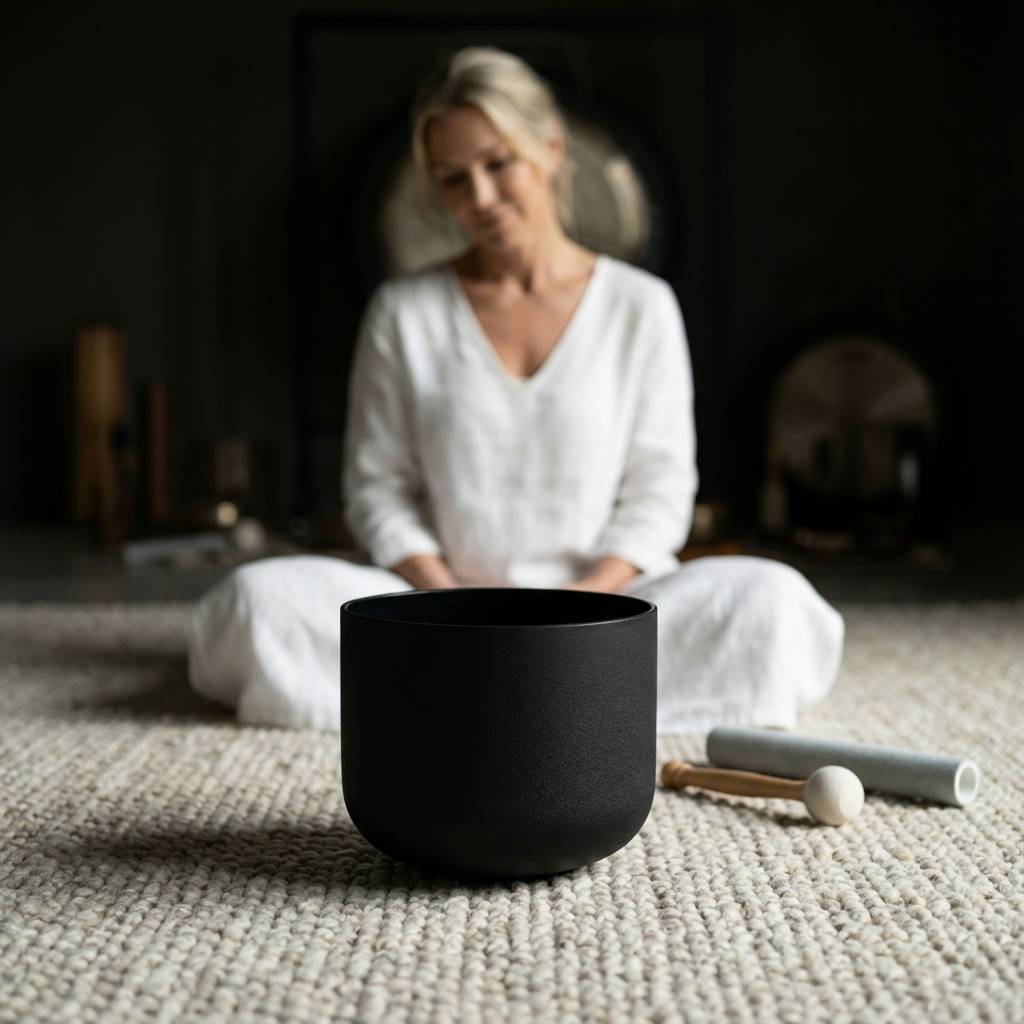 Bol chantant en cristal noir 528 Hz note C