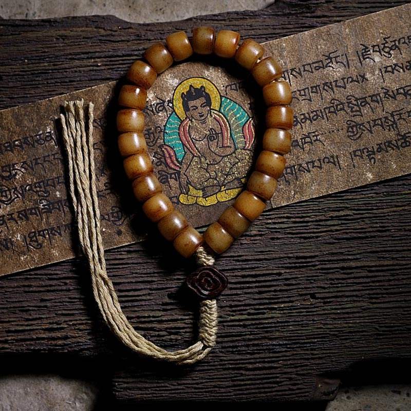 10mm Yak Bone Wrist Mala for Strength, Balance & Protection