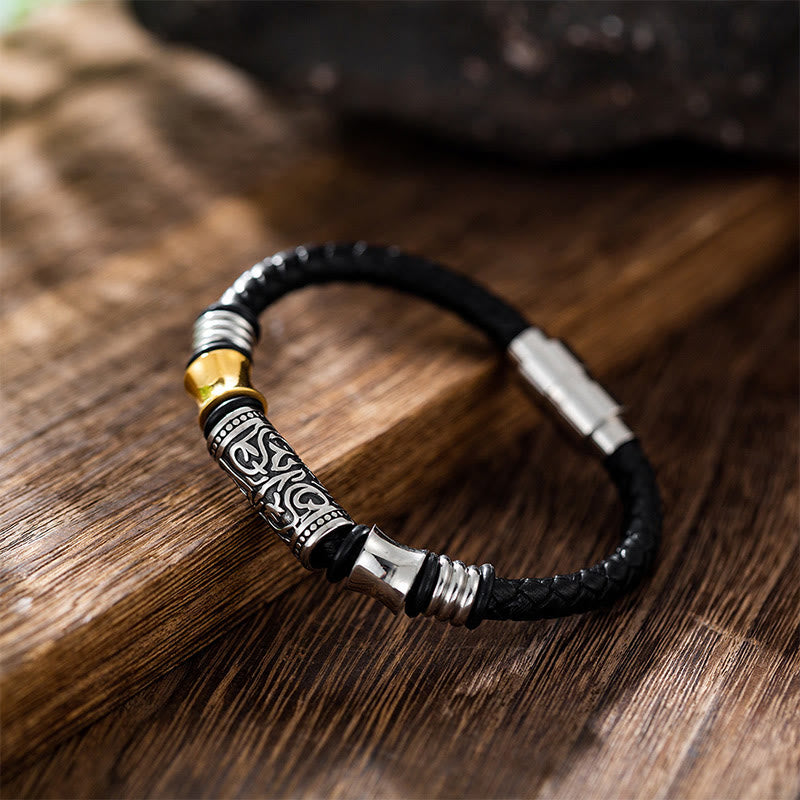 Bracelet en cuir à fleurs de la dynastie Tang pour la chance et la protection