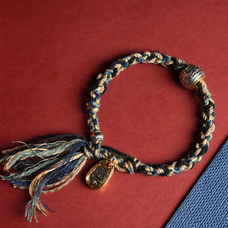 Bracelet en cordon Om Mani Padme Hum, déesse de la richesse, Zakiram
