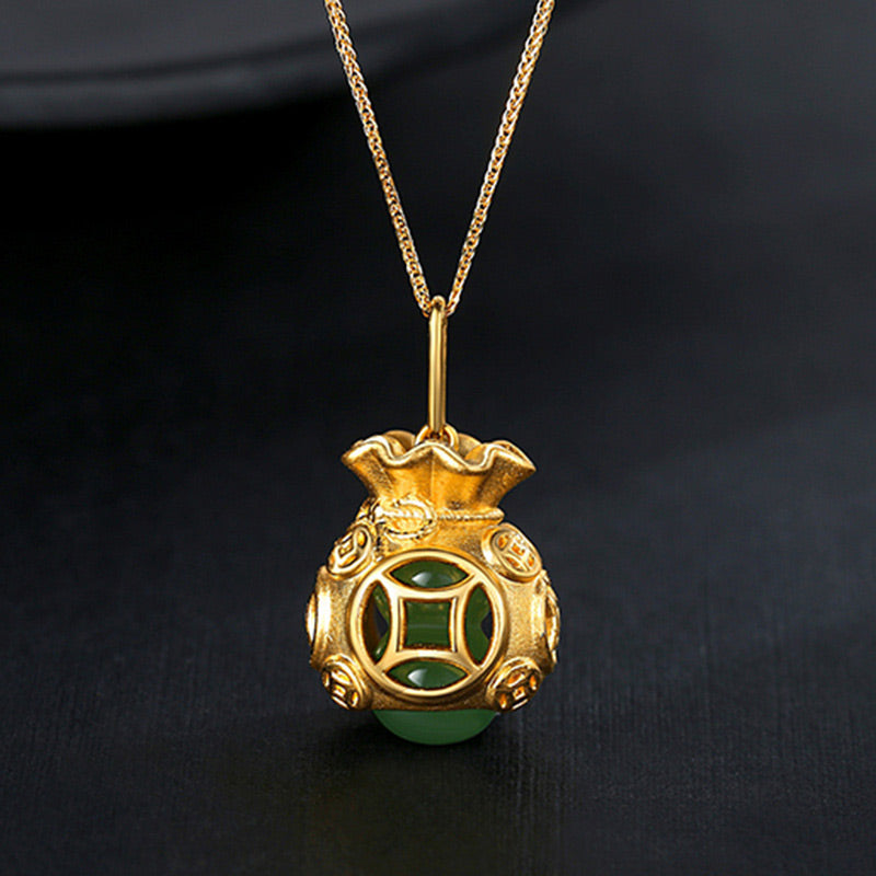 Collier pendentif en jade Feng Shui de bon augure pour la chance et la guérison