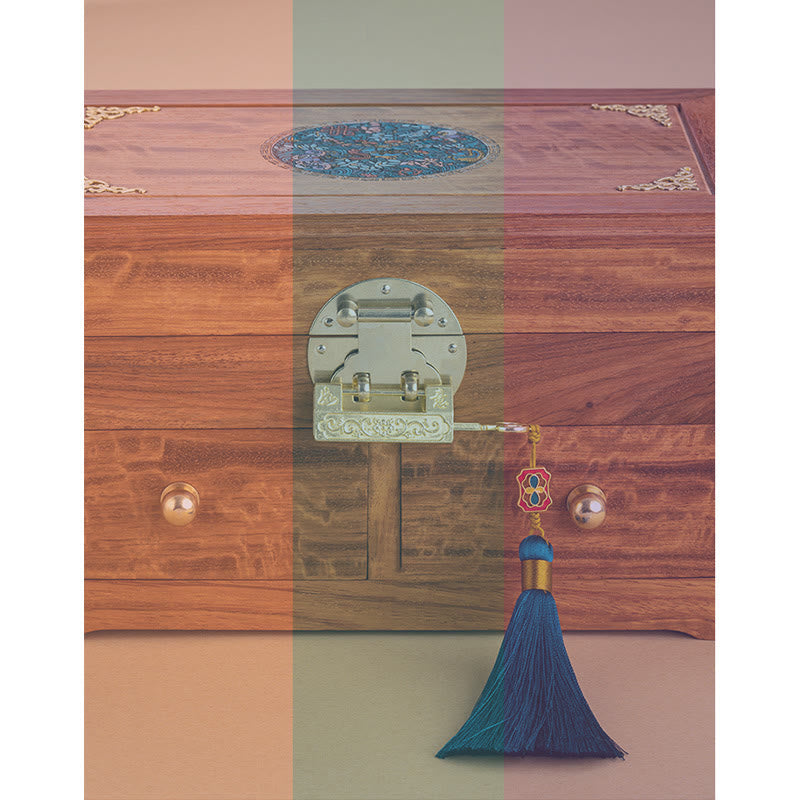 Coffret à bijoux en palissandre fait main, grande taille, verrouillable, 25,5 cm