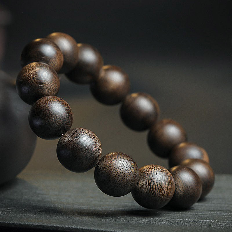 Agarwood 108 Wood Mala Beads Peace Strength Bracelet