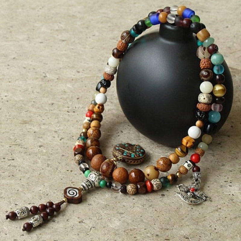 108 Beads Bodhi Seed & Bagua Harmony Bracelet for Balance